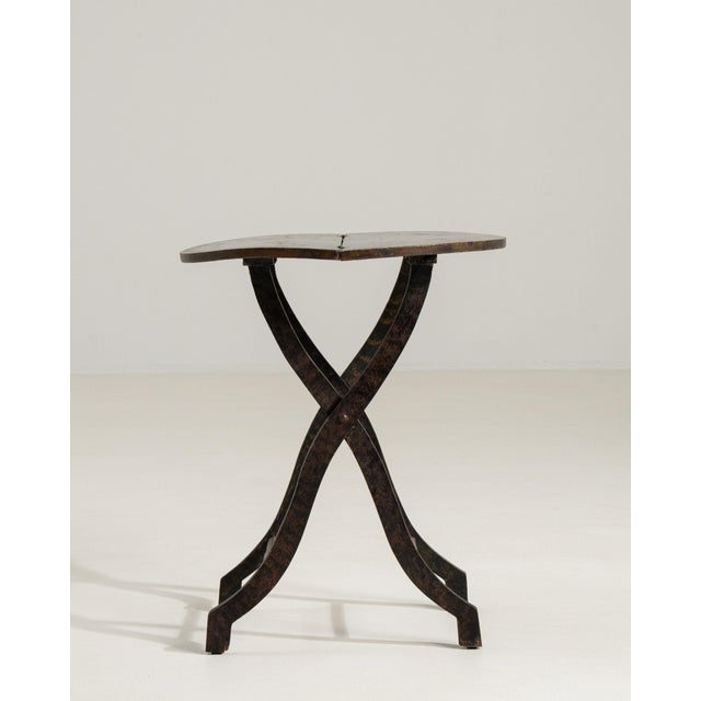 Mid 20th Century Mid 20th Century France Chinoiserie Tan Wood Side Table For Sale - Image 5 of 10
