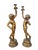 Unknown, Gold Leaf Candlestick Angels, 1950s, Epoxy Resin, Set of 2 For Sale - Image 6 of 7