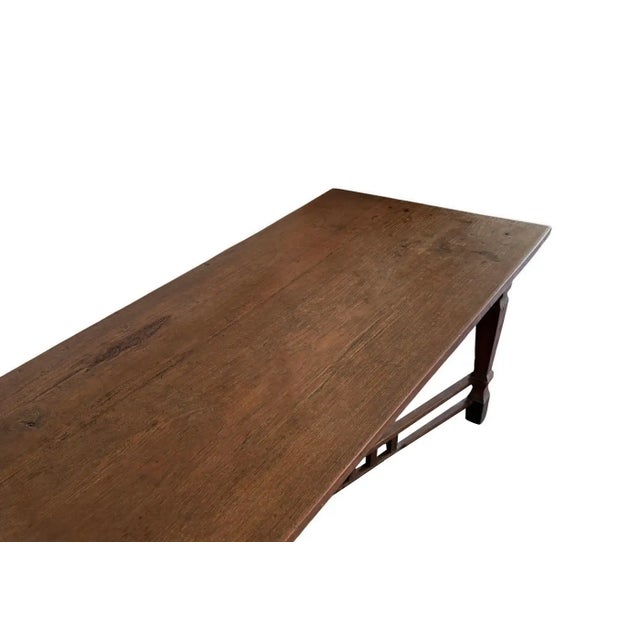Rustic European Large Mid 20th Century Colonial Teak Wood Table From Java, Indonesia For Sale - Image 3 of 10