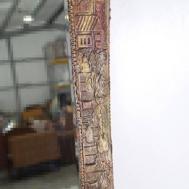 Large Leather Mirror, 1970s For Sale - Image 12 of 16