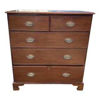 Georgian Mahogany Two Over Three Five Drawer Chest For Sale