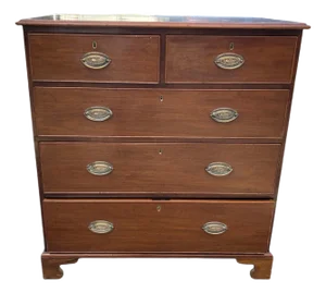 Georgian Mahogany Two Over Three Five Drawer Chest