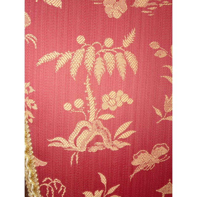 Vintage French Country Side Chair W Rose Color Oriental Asian Influence Fabric For Sale - Image 12 of 13