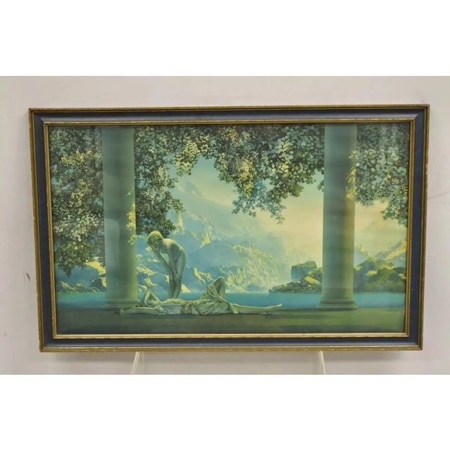 Early 20th Century Antique Maxfield Parrish Framed Lithograph Print "Daybreak" House of Art Ny 5484 For Sale - Image 12 of 12