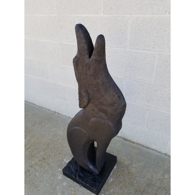 Mid Century Coyote Terracotta and Cement Statue For Sale - Image 4 of 11