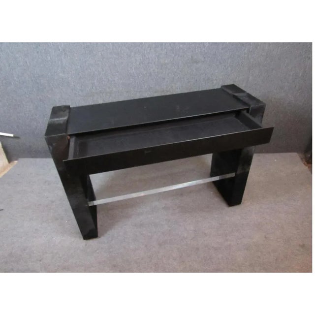 Black Lucite and Horsehide Console Desk For Sale - Image 8 of 12