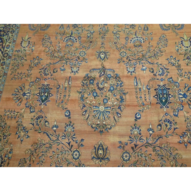 Early 20th Century Zabihi Collection Oversize Antique Persian Yazd Carpet - 10'8" x 15' For Sale - Image 5 of 6