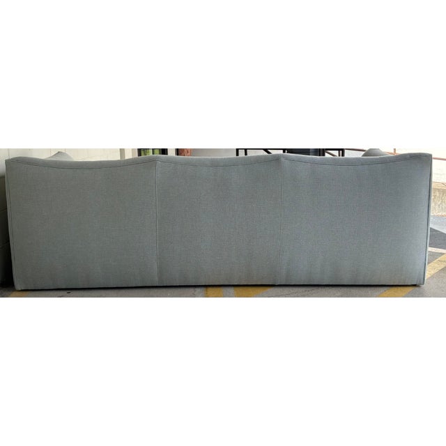 Modern Norwalk Modern Light Gray Linen Snuggy Sofa For Sale - Image 3 of 6