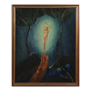 Thomas James Delbridge (1894-1968) - Fantasy Realist Figurative Study, Oil on Board