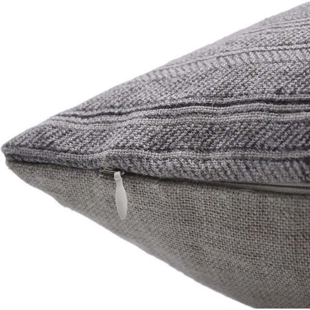 Art Deco Fabdivine Handmade Block Printed Cushion Cover 24x24 Inch Thick Linen-Black Leheriya For Sale - Image 3 of 6