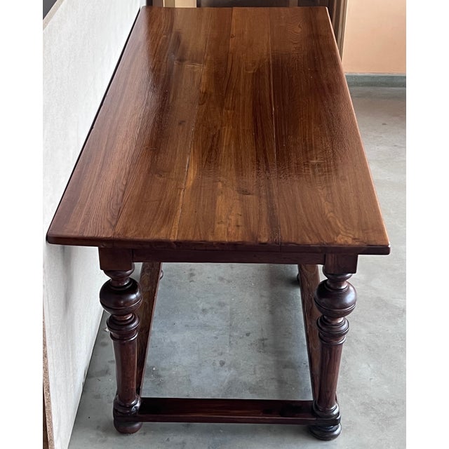 Late 19th Century Late 19th Century Walnut Spanish Refectory Table or Farm Table For Sale - Image 5 of 11