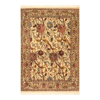 Shabby Chic Pak-Persian Beige/Pink Wool Rug - 4'0'' X 5'10'' For Sale