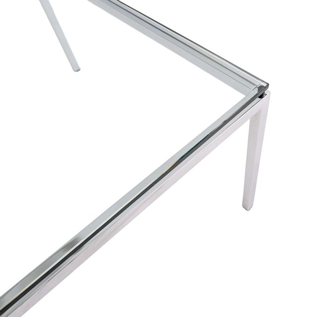 Vintage Square Glass and Chrome Coffee Table by Knoll International, 1970s For Sale - Image 4 of 7