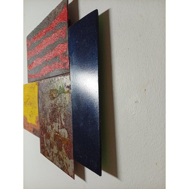 Brown Contemporary Abstract Oil, Tempera, Aerosol, Rust on Metal "N 193" by Andre Debono For Sale - Image 8 of 11