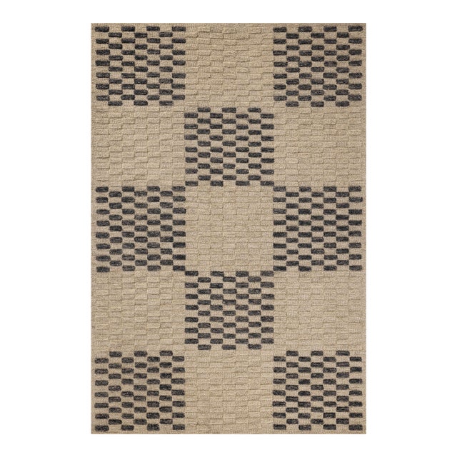 Chris Loves Julia x Loloi Bradley Beige / Midnight 9'-3" x 13' Area Rug For Sale