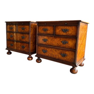 Pair of Theodore Alexander Chevron Chests For Sale