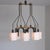 1950s Italian Six-Light Chandelier in Brass, Black Metal and Opaline Glass, 1950s For Sale - Image 5 of 16