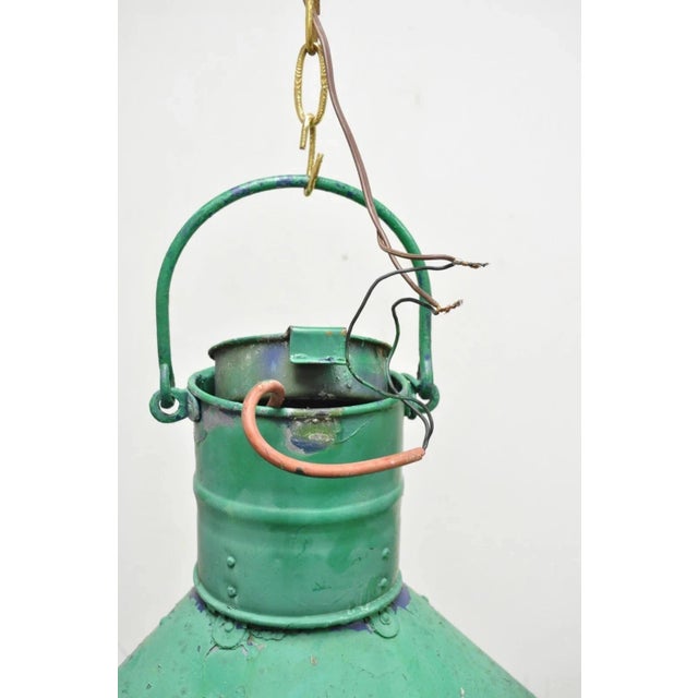 Antique Eli Griffith & Sons Green Marine Masthead Ship Lantern Light Fixture For Sale - Image 10 of 12