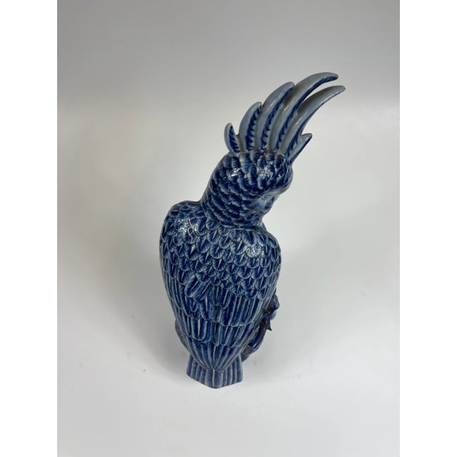 20th Century Large Blue and White Hand Painted Chinoiserie Bird For Sale - Image 4 of 10