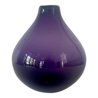 Handblown Amethyst Glass Vase For Sale