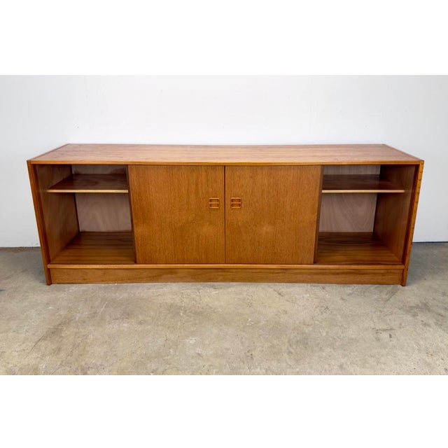 Mid Century Danish Modern Teak Media / Stereo Cabinet Console Credenza by Feldballes Mobelfabrik For Sale - Image 14 of 14