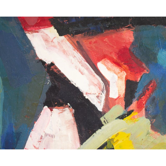 Late 20th Century Oil on Board Abstract Painting by Peter Bruning For Sale - Image 5 of 7