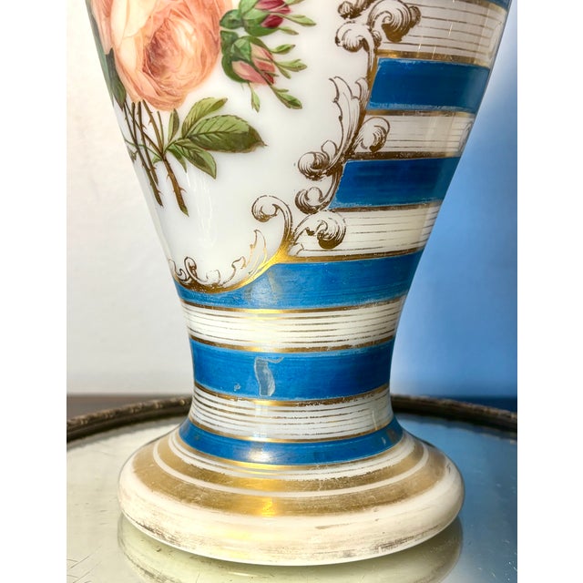 Blue Soapy Opal Crystal Vase by Atelier of Jean-François Robert for Baccarat, 1835 For Sale - Image 8 of 17