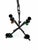 Gunnar Ander Wrought Iron 4-Arm Candle Chandelier with Green and Amber Glass Pendants by Gunnar Ander for Ystad-Metall, Sweden, 1960s For Sale - Image 4 of 10