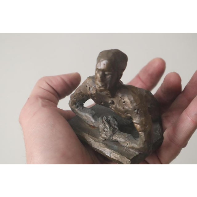 Surrealist Bronze Sculpture Act of Female and Male Signed Candle Holders , 1980 For Sale - Image 14 of 15
