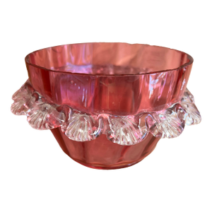 Late 19th Century Victorian Pink Art Glass Bowl