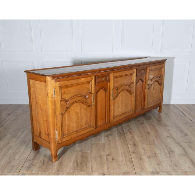 19th Century French Cherry Wood Enfilade with Four Doors For Sale - Image 4 of 8