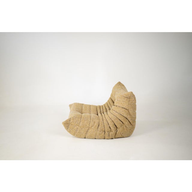 Togo Lounge Chair and Pouf in Caramel Loop Fabric by Michel Ducaroy for Ligne Roset, 1973, Set of 2 For Sale - Image 9 of 18