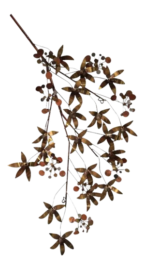 1980s Curtis Jeré Leaf and Raindrops Wall Sculpture