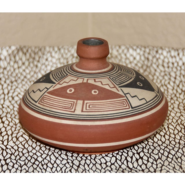 Vintage Hand Crafted Ccantu Red Clay / Barro Rojo Seed Pot Peruvian Primitive Pottery For Sale - Image 4 of 6
