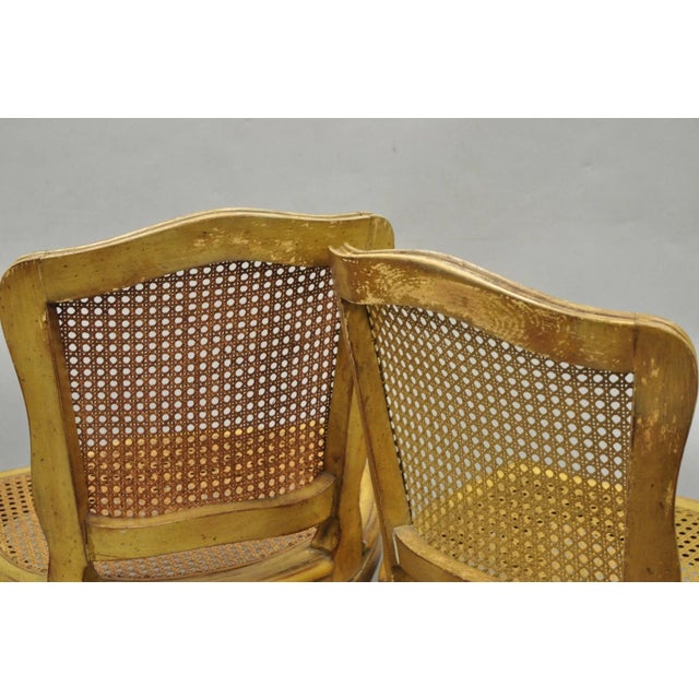 Vintage French Provincial Louis XV Style Cane Dining Side Chairs - Set of 6 For Sale - Image 17 of 18