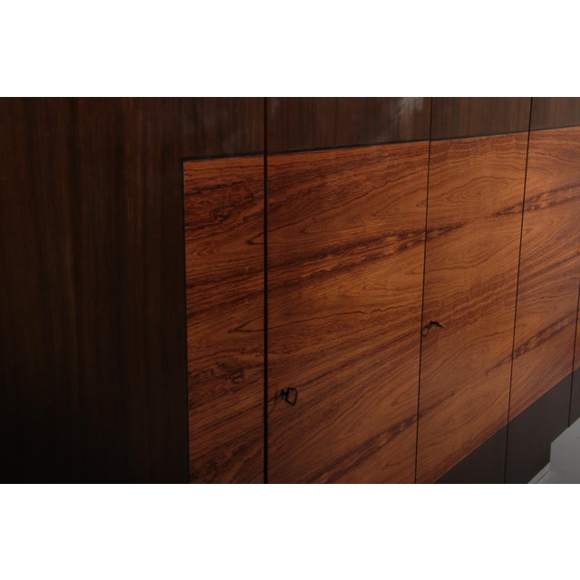 Wood Large Wall Unit with Storage Space and Bar Cabinet, 1970 For Sale - Image 7 of 13