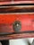 Fun side table/stool with multi shades of red and green and black accents. Chinese Elm with original red lacquer. Clear...
