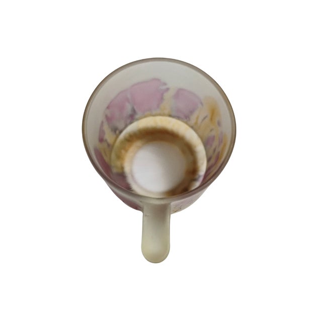 1980s Rueven Art Nouveau Demitasse Cups and Saucers Frosted Glass - Set of 6 For Sale - Image 12 of 14
