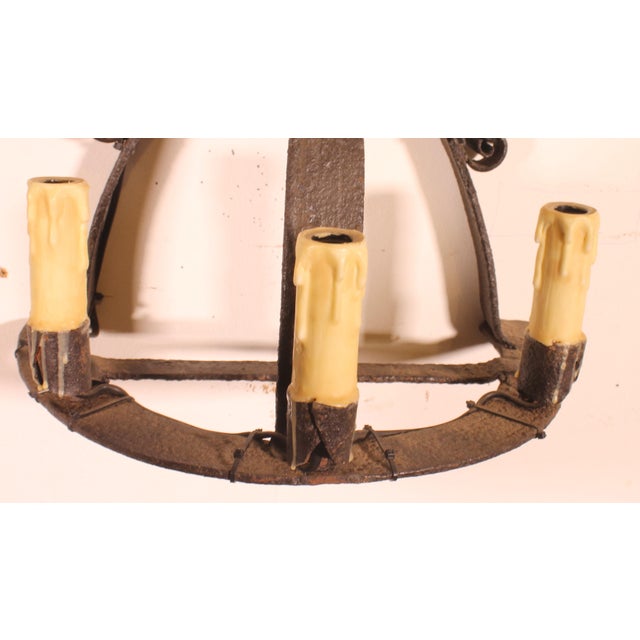 Medieval-Style Wrought Iron Wall Sconces, 1920s, Set of 2 For Sale - Image 10 of 11