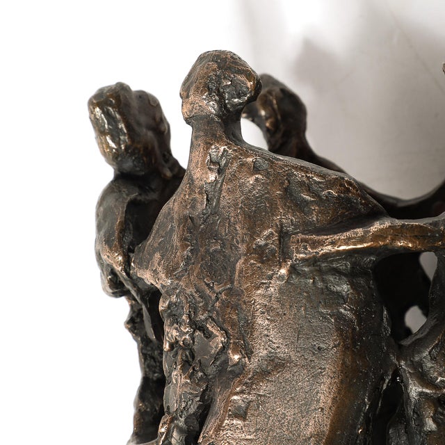 Mid-Century Original Bronze Sculpture, Figures in Hora Dance Signed Chaim Gross For Sale - Image 9 of 13