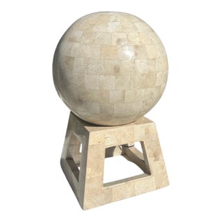 Vintage Tessellated Marble Sphere on Stand in the Style of Maitland Smith For Sale