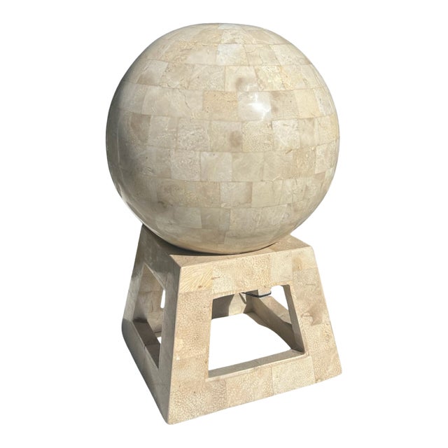 Vintage Tessellated Marble Sphere on Stand in the Style of Maitland Smith For Sale