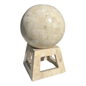 Vintage Tessellated Marble Sphere on Stand in the Style of Maitland Smith