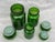 Mid 20th Century Vintage Apothecary Jar Set Green Glass Belgium For Sale - Image 5 of 13