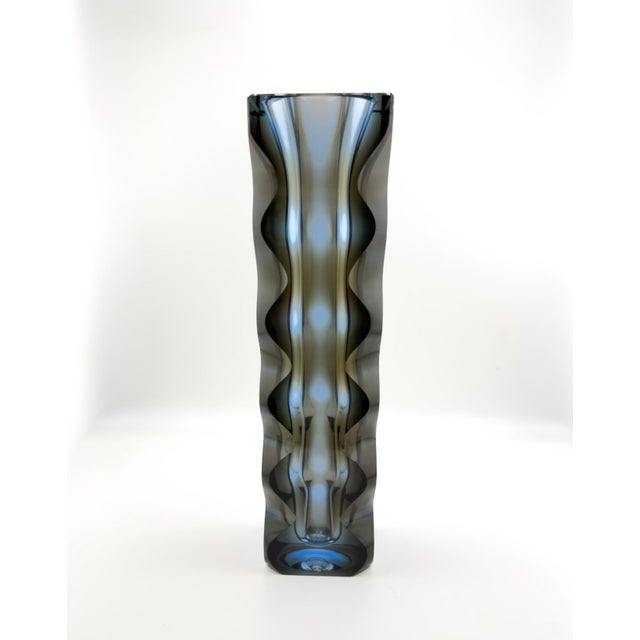 Designed from 1960 to 1969, this MCM piece has an attribution mark. This vase has three very small chips, barely visible...