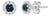 .925 Sterling Silver 1/3 Cttw White and Blue Diamond Halo Stud Earrings, Pair For Sale