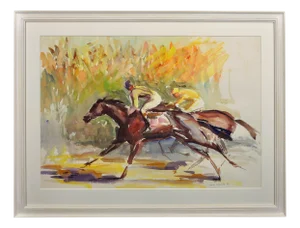 John Rattenbury Skeaping, On the Gallops, 1976, Gouache & Watercolor