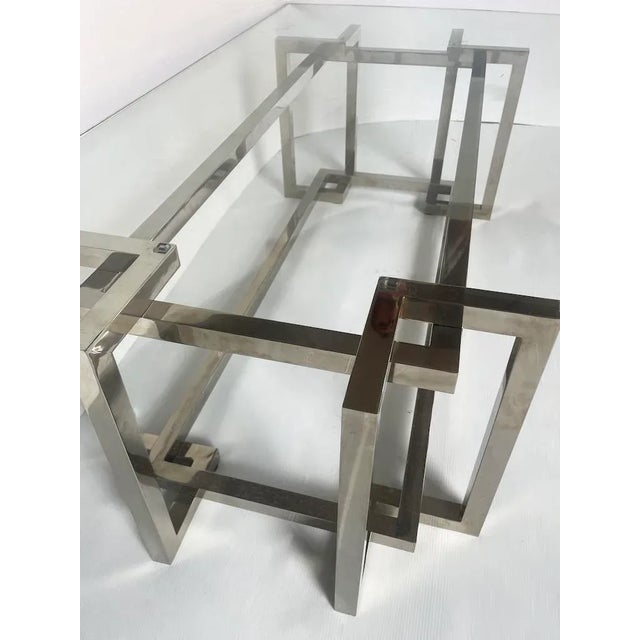 Metal Coffee Table in Glass and Metal, 1970s For Sale - Image 7 of 9