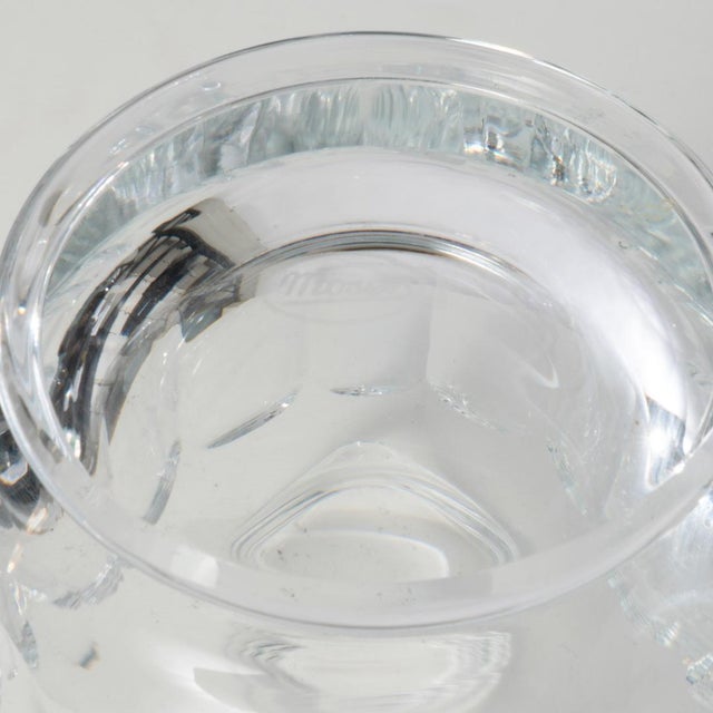 Transparent Mid 20th Century Signed Moser Crystal Pitcher For Sale - Image 8 of 8