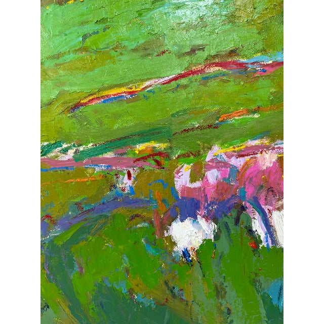 Wood Impressionistic Landscape Original Oil Painting For Sale - Image 7 of 12